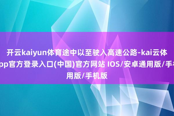 开云kaiyun体育途中以至驶入高速公路-kai云体育app官方登录入口(中国)官方网站 IOS/安卓通用版/手机版