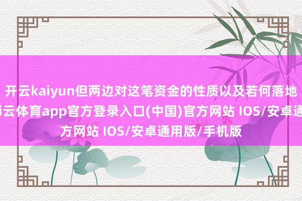 开云kaiyun但两边对这笔资金的性质以及若何落地仍存不合-kai云体育app官方登录入口(中国)官方网站 IOS/安卓通用版/手机版